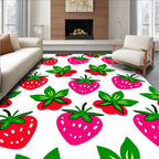Red Pink Strawberry Garden Rug