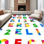 Vibrant Alphabet Collage Rug
