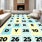Grid Number Letter Arrangement Rug