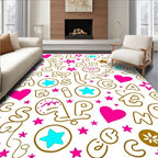 Playful Alphabet Heart Star Rug