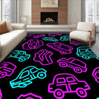 Neon Car Collection Rug