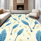 Blue Feather Floral Dot Accents Rug