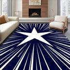 White Star Burst Navy Rug