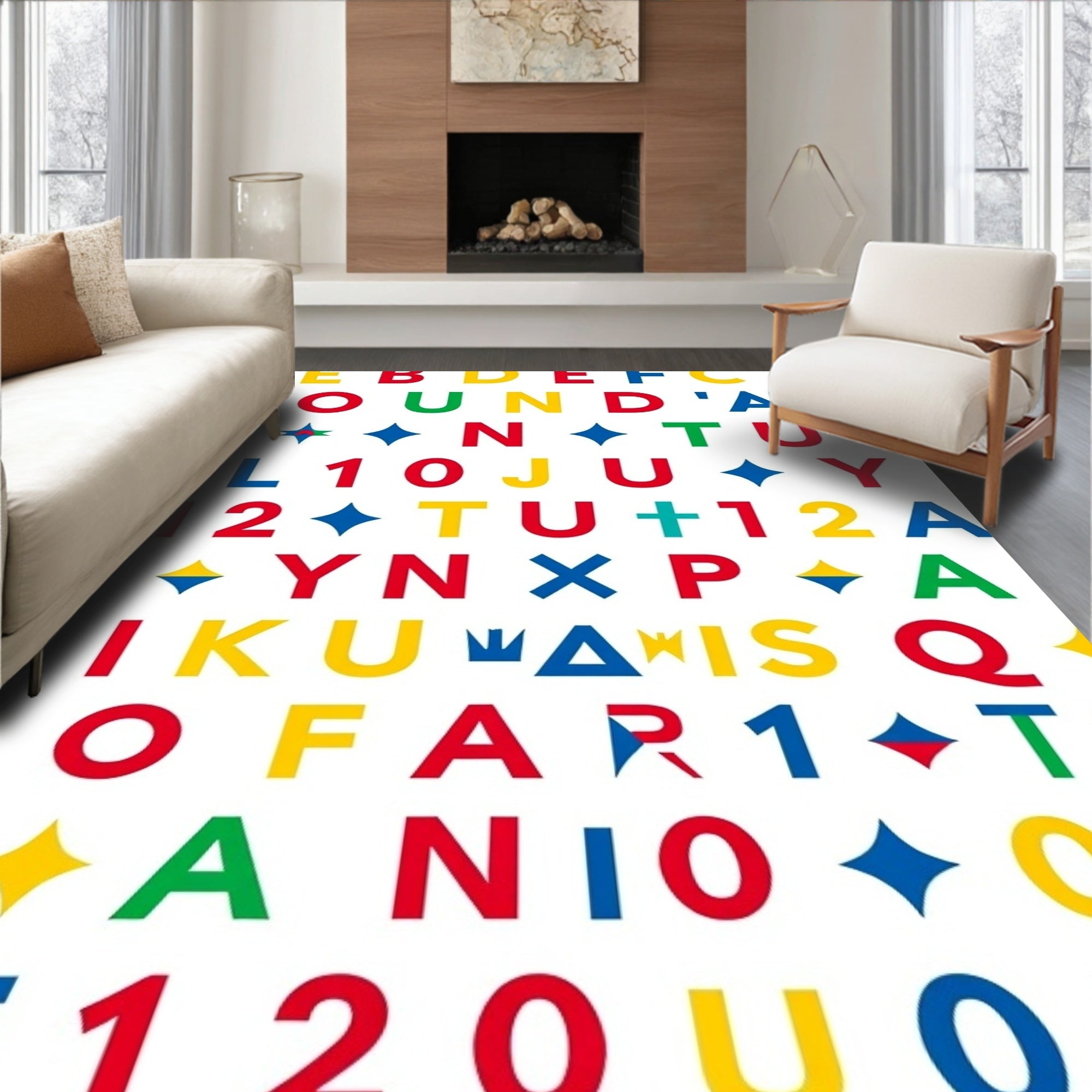 Primary Alphabet Blocks Vivid Rug