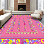 Fun Alphabet Pink Border Rug