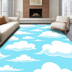 Whimsical White Clouds Gentle Sky Rug