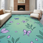 Whimsical Lavender Butterflies Meadow Rug