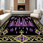 Purple Crystal Castle Fantasy Border Rug