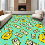 Yellow Money Bags and Bills All-Over Rug