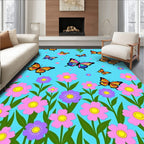 Vibrant Butterfly Garden Meadow Rug