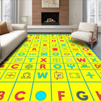 Vibrant Alphabet Grid Graphic Rug