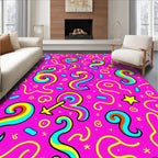 Vibrant Pink Swirl Starburst Rug
