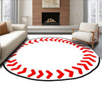 Classic Red White Baseball Stitch Rug