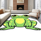 Cute Green Yellow Spotted Frog Rug