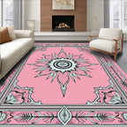 Pink Sunburst Mandala Floral Rug