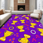 Golden Trophy Ribbon Celebration Repeating Rug