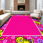 Pink Tiger Flower Garden Border Rug