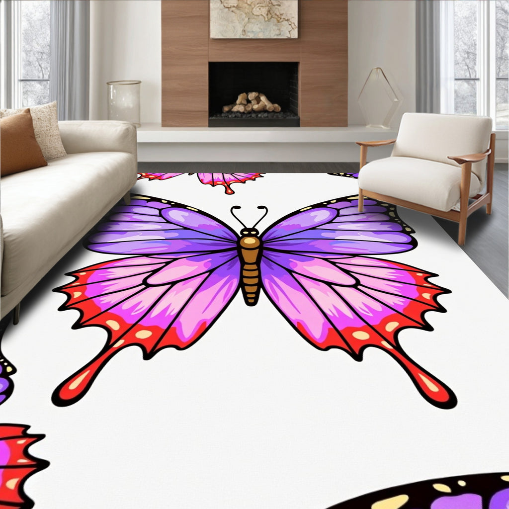 Vibrant Purple Butterfly Wings Rug