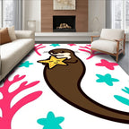 Whimsical Otter Starfish Coral Friends Rug