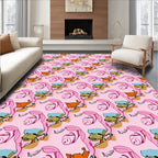 Pink Cartoon Character Pop Art Rug