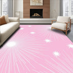 Pink Sparkle Burst Sunburst Rug