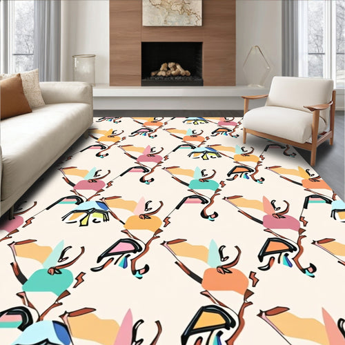 Abstract Organic Color Block Rug
