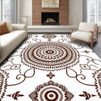 Brown Mandala Floral Swirl Harmony Rug