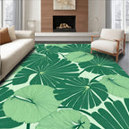 Emerald Green Fan Leaf Arrangement Rug