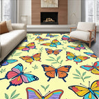 Whimsical Butterfly Floral Collage Rug