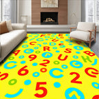 Playful Alphabet And Numbers Collage Rug