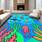 Ocean Coral Dolphin Octopus Friends Rug