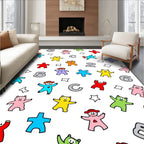 Playful Colorful Alphabet Creatures Rug