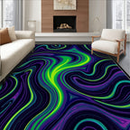 Vibrant Electric Swirl Liquid Rug