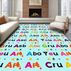 Color Block Alphabet Collage Rug