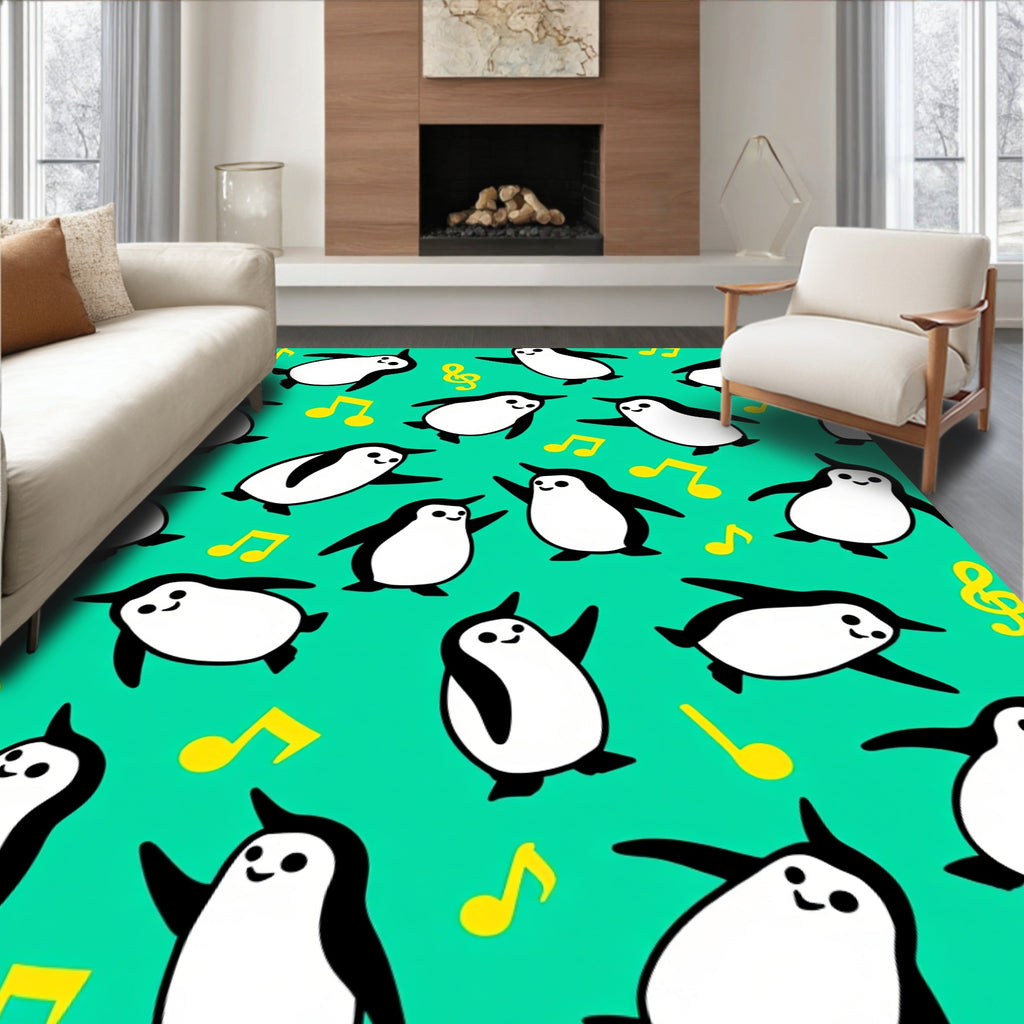 Playful Penguin Music Mix Rug