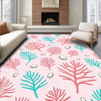 Coral Sea Life Abstract Pink Rug