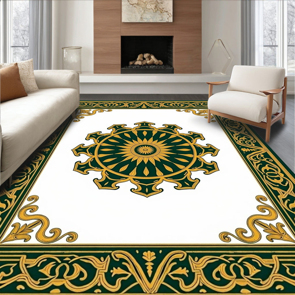 Emerald Gold Ornate Central Sun Rug