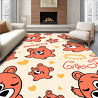 Orange Bear Hearts Repeating Rug