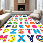 Colorful Alphabet Polka Dot Stripe Rug