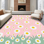 Dainty White Daisy Field Rug