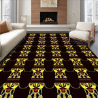 Bold Yellow Red Figure Columns Rug