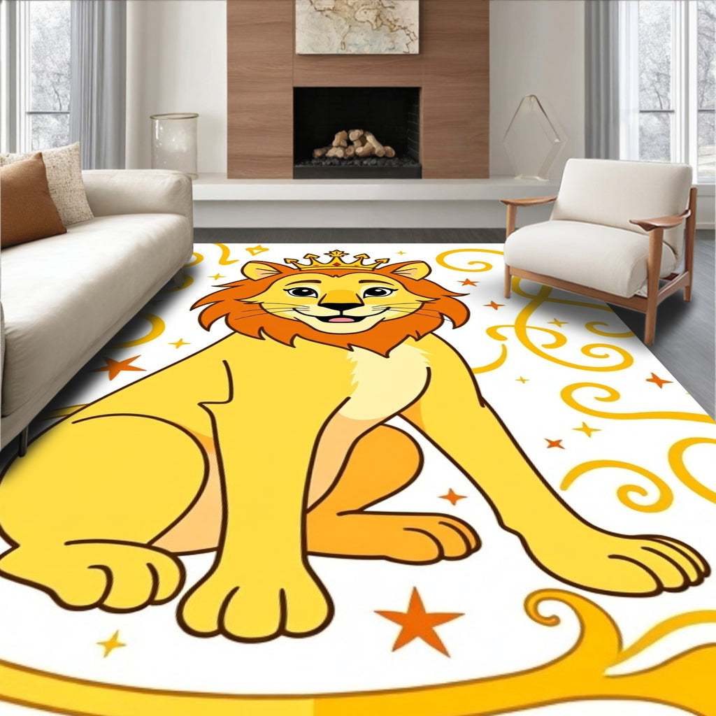 Golden Royal Lion Crown Splendor Rug