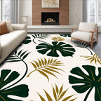 Emerald Gold Leaf Tropical Medley Rug