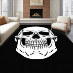 Bold Black Skull Graphic Rug