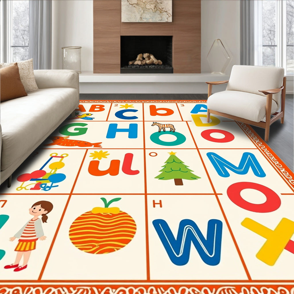 Childrens Alphabet Zoo Animals Rug