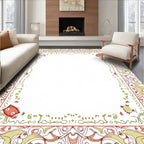 Whimsical Red Green Monster Border Rug