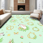 Whimsical Unicorn Butterflies Floral Wonder Rug
