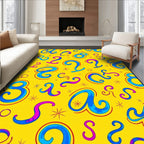 Bright Yellow Blue Pink Alphabet Numbers Rug