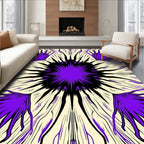Vibrant Purple Sunburst Symmetric Rug