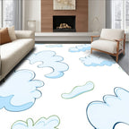 Whimsical Blue Sky Cloud Cluster Rug